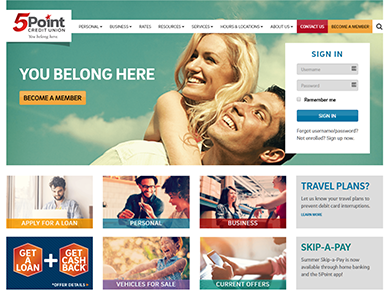 5 Point Credit Union Homepage Thumbnail