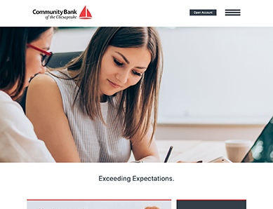 Community Bank of the Chesapeake Homepage Thumbnail