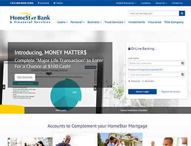 HomeStar Bank Financial Services Homepage Thumbnail